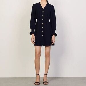 Sandro Lylie Long Sleeve Mini Dress Black